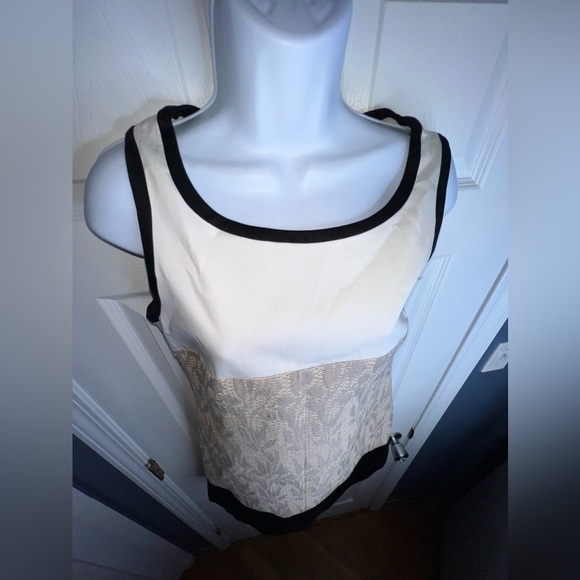 Karen Millen US 6 UK 10 Beige Black Colorblock Shift Cocktail Dress S - Picture 12 of 16